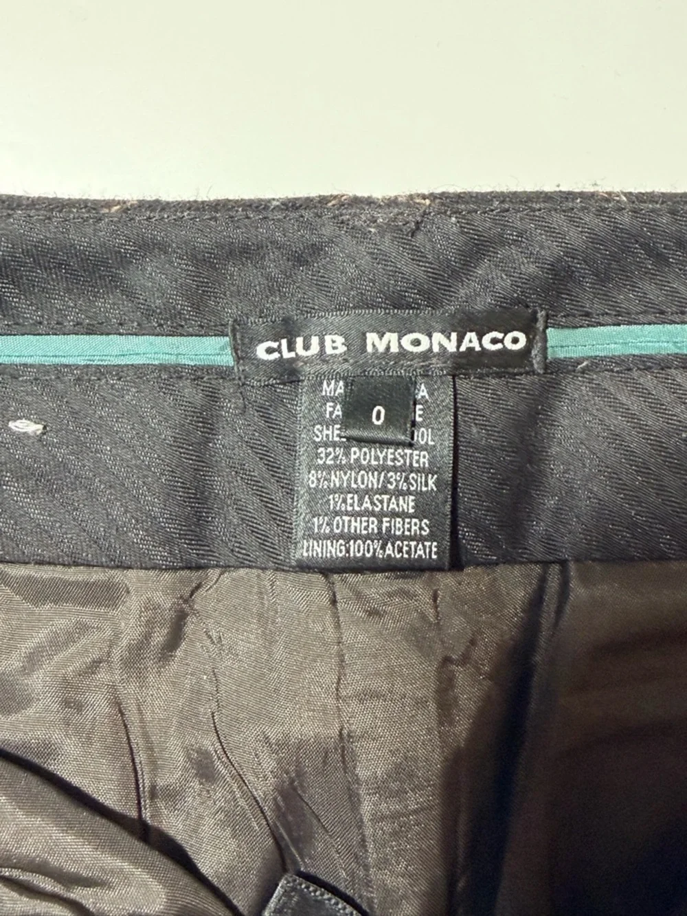 Club Monaco Pinstripe Wool Blend Tailored Wide Leg Brown Trouser Pants in Size 0